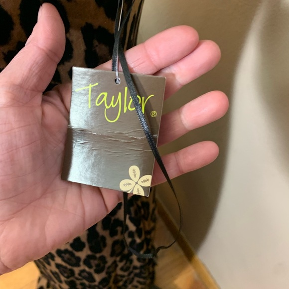 Leopard print stretch velvet Taylor dress woman’s size 6 new brown tan black - Picture 7 of 9